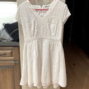 White lace mini dress fit and flare